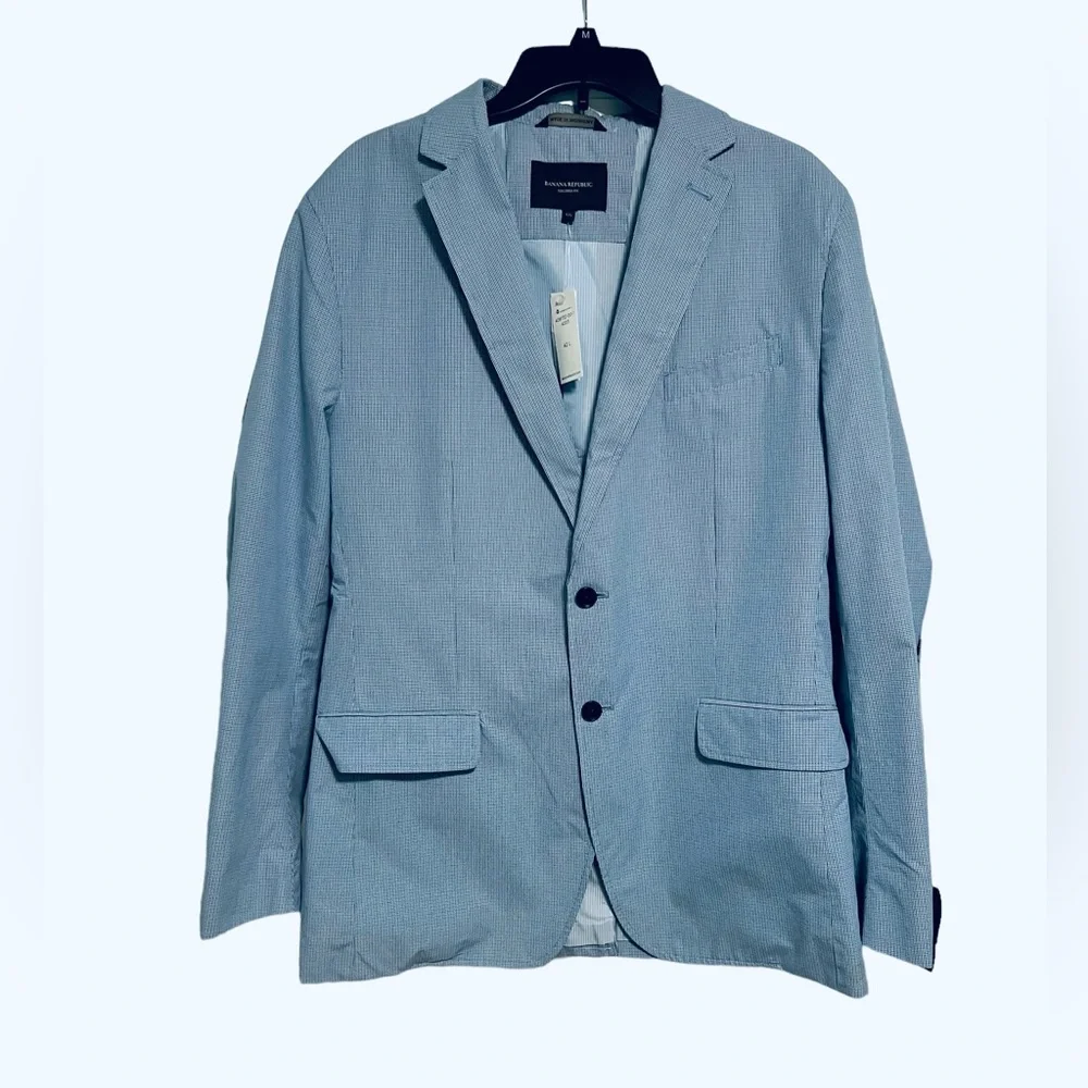 Banana Republic Light Blue Seersucker Sport Coat Blazer
